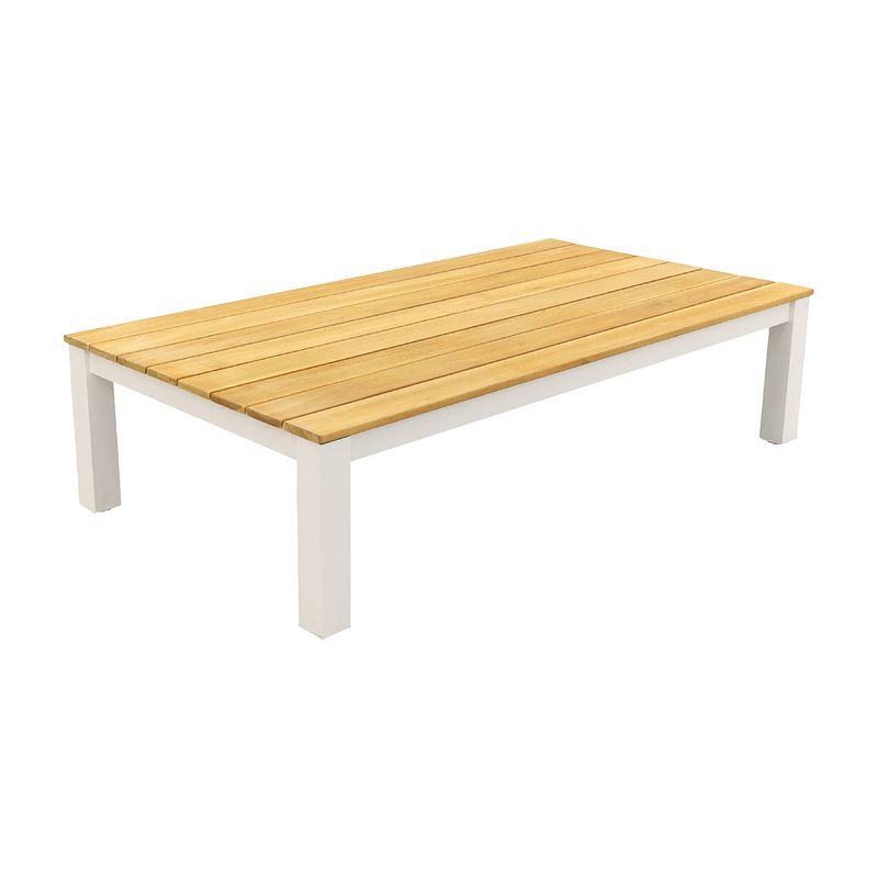 Foto van Vdg mindo loungetafel 150x75 cm. - alu/teak - white