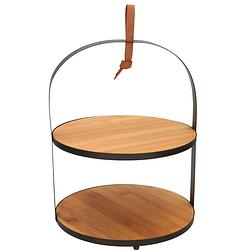 Foto van Etagere 2-laags van bamboe b21 x h26 x d21 cm - etageres