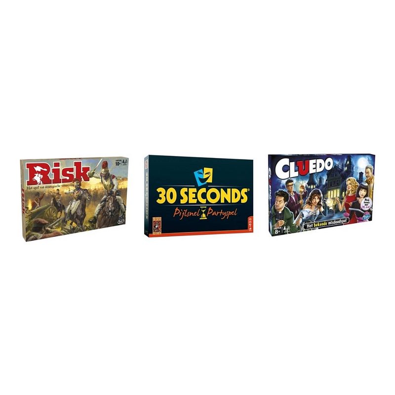 Foto van Spellenbundel - 3 stuks - risk & 30 seconds & cluedo