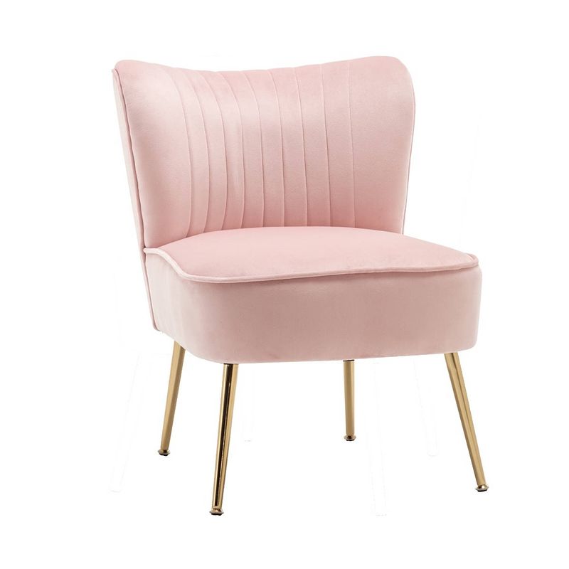 Foto van Fauteuil zitbank 1 persoons rilaan velvet roze stoel