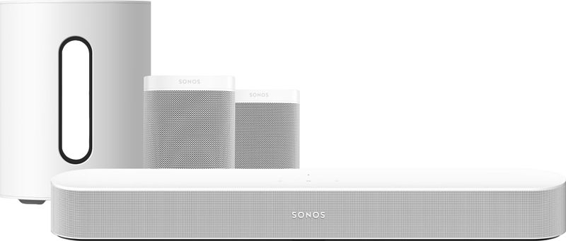 Foto van Sonos beam gen2 + 2x one + sub mini wit