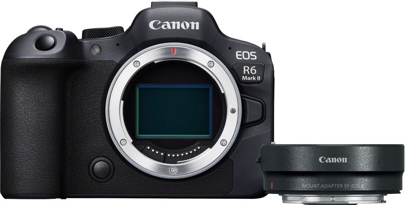 Foto van Canon eos r6 mark ii + ef-eos r adapter