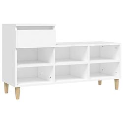 Foto van The living store schoenenkast - - meubilair - 102 x 36 x 60 cm - wit