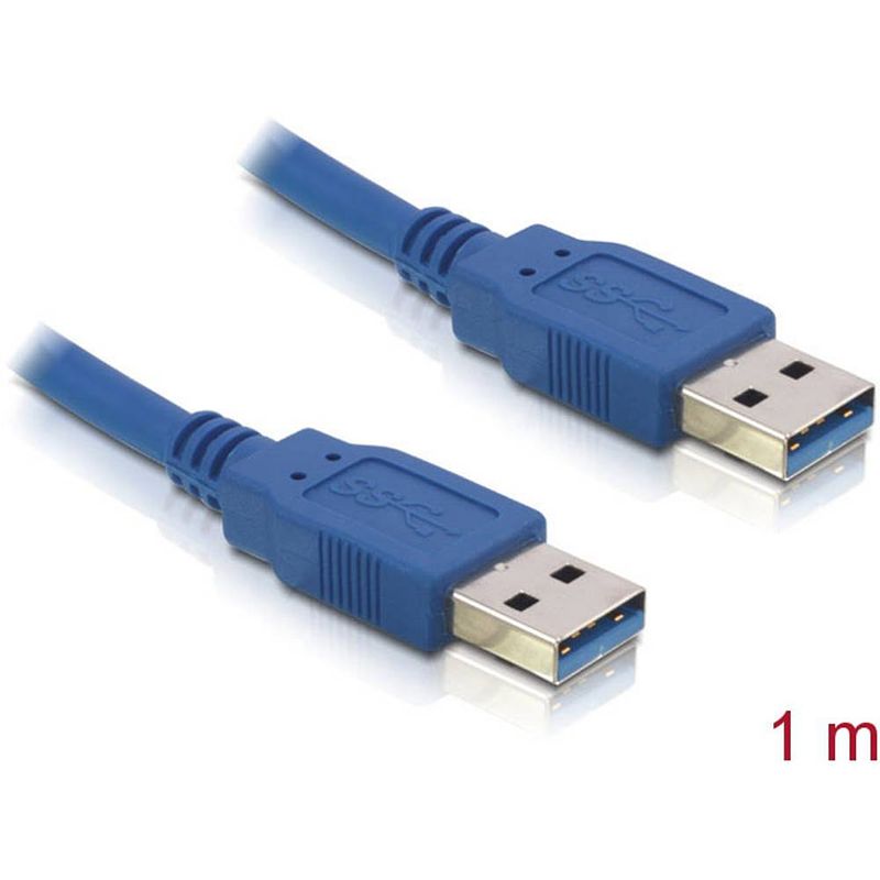 Foto van Delock usb-kabel usb 3.2 gen1 (usb 3.0 / usb 3.1 gen1) usb-a stekker, usb-a stekker 1.00 m blauw vergulde steekcontacten 82534