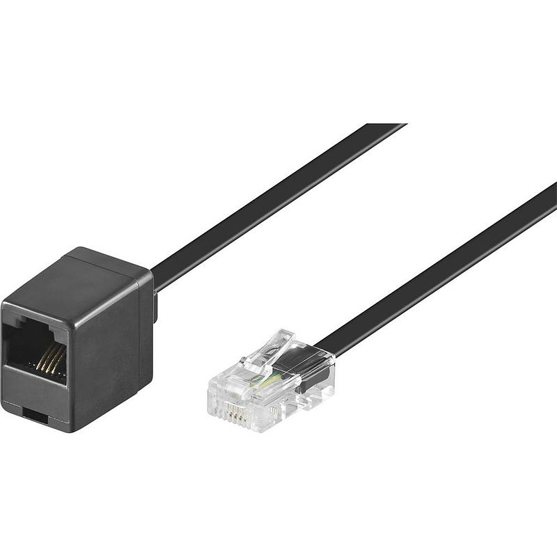 Foto van Basetech isdn verlengkabel [1x rj45-stekker 8p4c - 1x rj45-bus 8p8c] 10.00 m zwart