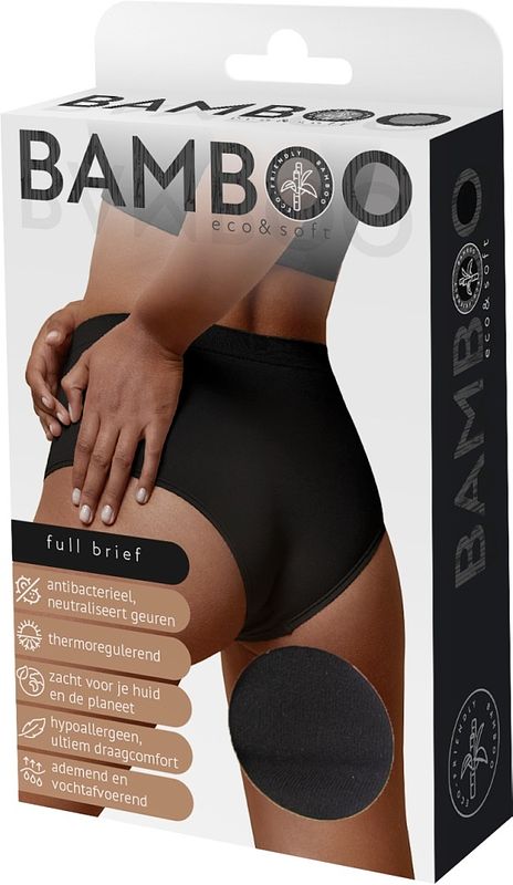 Foto van Naproz bamboo full brief zwart xl