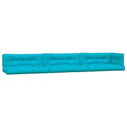 Foto van The living store palletkussens - polyester - zachte vulling - binnen en buiten gebruik - turquoise - 120x80x12cm - 3x