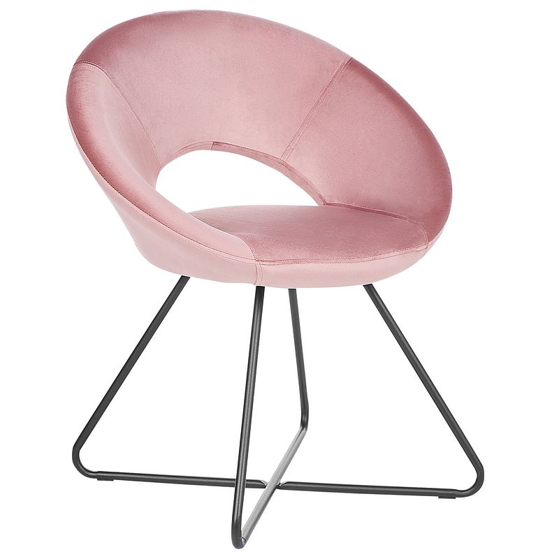 Foto van Beliani rachel - fauteuil-roze-fluweel