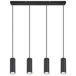 Foto van Industriële hanglamp robby - l:65cm - gu10 - metaal - zwart
