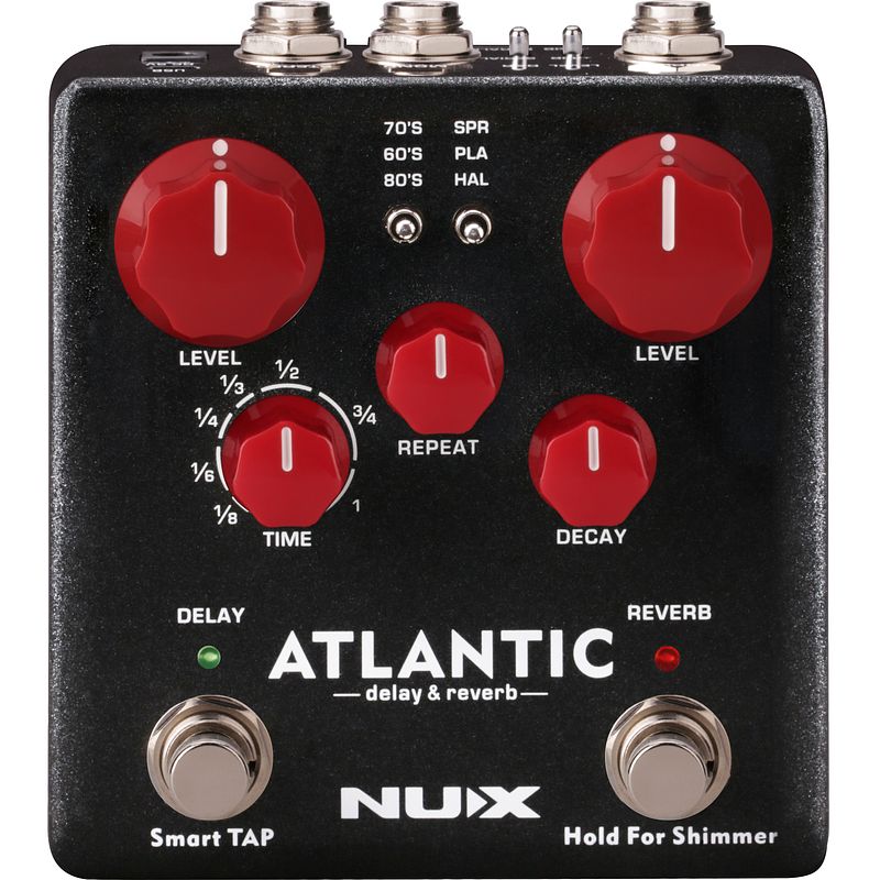 Foto van Nux ndr-5 atlantic delay & reverb stereo effectpedaal