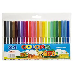 Foto van 24x gekleurde viltstiften in mapje - speelgoed viltstiften