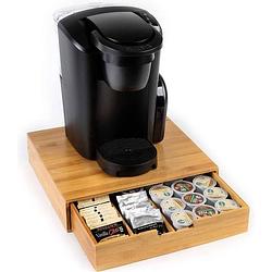 Foto van Premium bamboe koffie capsulehouder - 5 rijen - koffie cuphouder