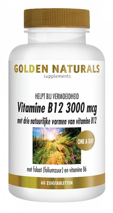 Foto van Golden naturals b12 3000mcg zuigtabletten