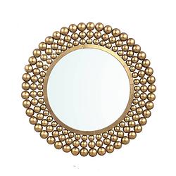 Foto van Ptmd zenno gold metal wall mirror dotted border round