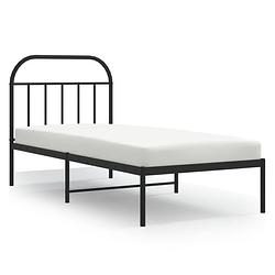 Foto van The living store bedframe - klassiek - metaal - 196 x 95 x 100 cm - zwart