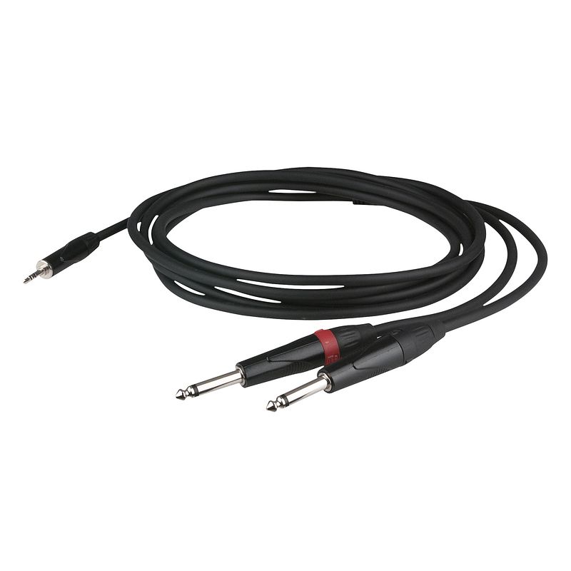 Foto van Dap flx31 stereo 3.5mm jack naar 2 x 6.3mm jack 1.5 meter