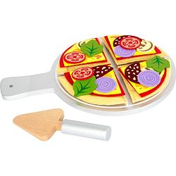 Foto van Small foot pizzaset junior 27 x 20 cm vilt/hout 10-delig