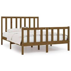 Foto van The living store houten bedframe - grenenhout - 120 x 190 cm - rustieke uitstraling