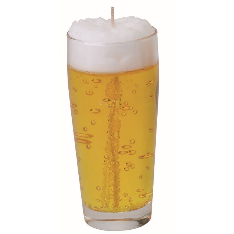 Foto van Bierglas gadget/kado bierkaars - bier fluitje - h13 cm/d5 cma - vaderdag/verjaardag - geurkaarsen