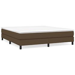 Foto van The living store boxspringbed - bedframe donkerbruin - bedmatras pocketvering - topmatras wit - 203x180x25 cm