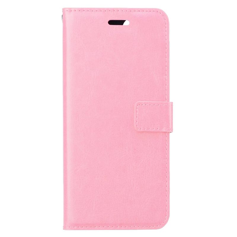 Foto van Basey iphone 15 pro hoesje bookcase hoes flip case book cover - iphone 15 pro hoes book case hoesje - licht roze