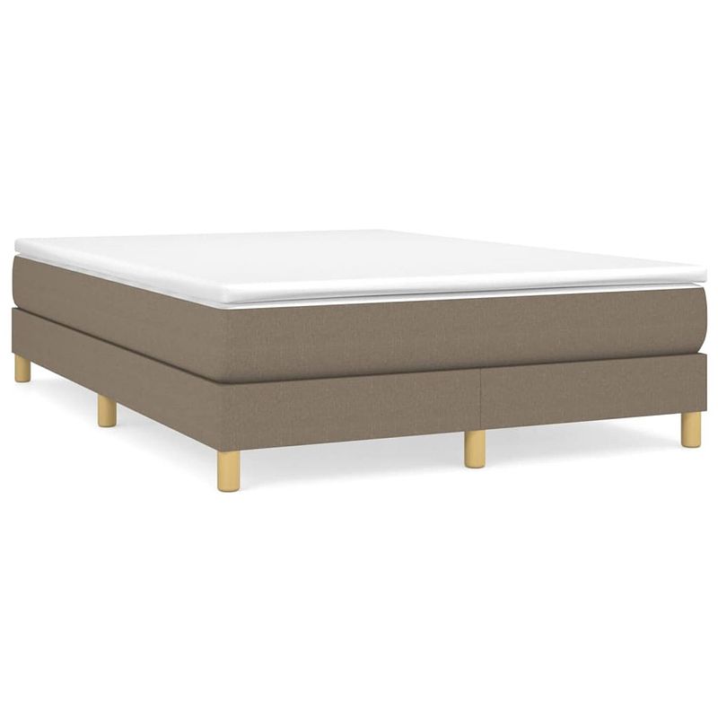 Foto van The living store boxspring frame - taupe - 203x140x25 cm - duurzaam materiaal - ondersteunende poten - multiplex