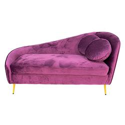 Foto van Clayre & eef loungebank 2-zits 2-zits paars hout textiel zitbank sofabank chaise lounge paars zitbank sofabank
