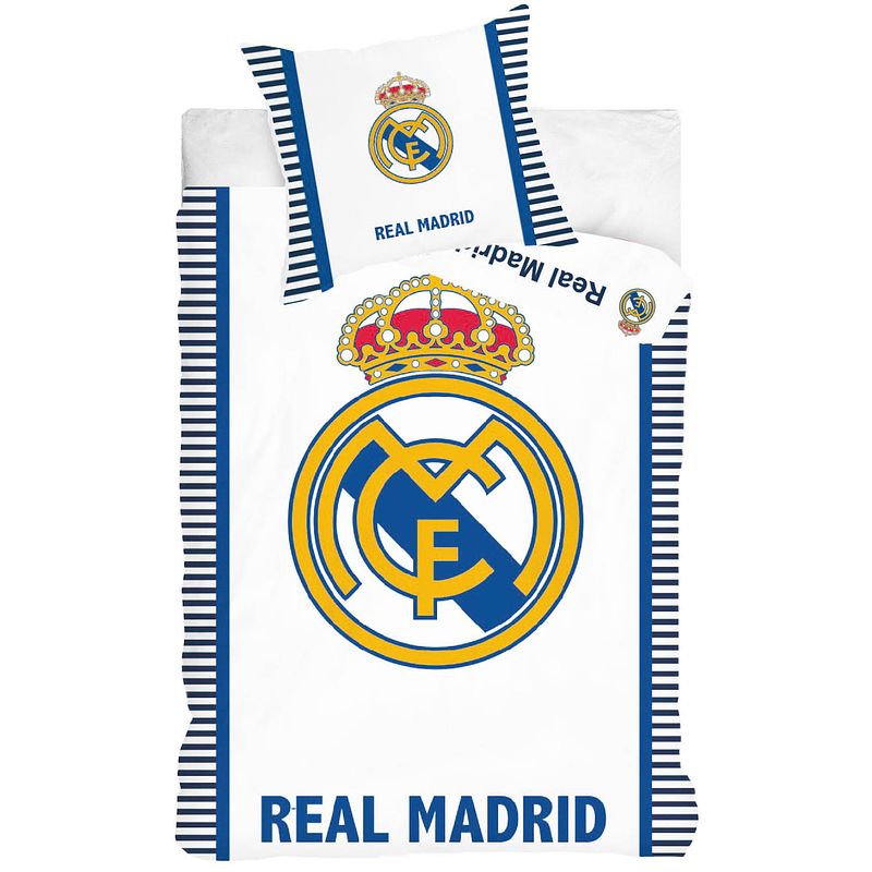 Foto van Dekbed real madrid wit/blauw - dekbedovertrek real madrid