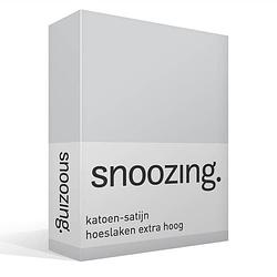 Foto van Snoozing - katoen-satijn - hoeslaken - extra hoog - 160x220 - grijs