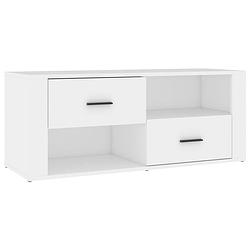 Foto van The living store tv-kast classic - hout - 100 x 35 x 40 cm - wit