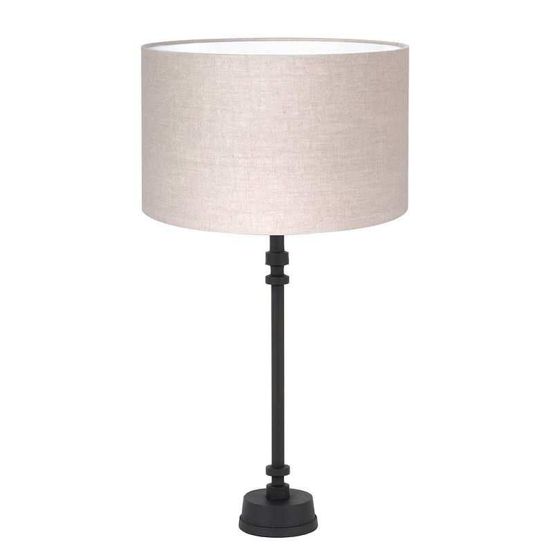 Foto van Light & living howell tafellamp zwart met beige kap