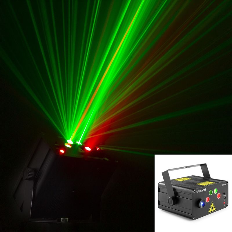 Foto van Beamz dahib double rg gobo laser system met blauwe led