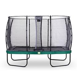 Foto van Exit elegant trampoline met veiligheidsnet economy rechthoekig - 214 x 366 cm - groen