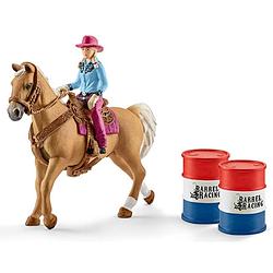 Foto van Barrel racing met cowgirl schleich