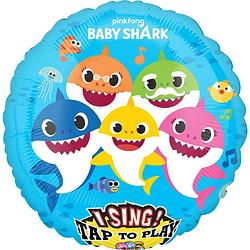 Foto van Pinkfong folieballon baby shark 71 cm lichtblauw