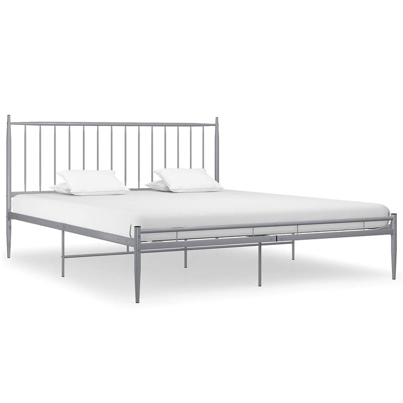 Foto van Vidaxl bedframe metaal grijs 200x200 cm