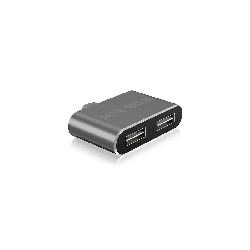 Foto van Icy box ib-hub1201-c usb-c® (usb 3.2 gen 2) multiport hub 2 poorten antraciet