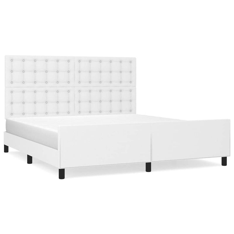 Foto van The living store bedframe - 203 x 186 x 118/128 cm - duurzaam kunstleer