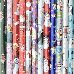 Foto van Assortiment kerstpapier cadeaupapier inpakpapier voor kinderen k30 - 200 x 70 cm - 5 rollen