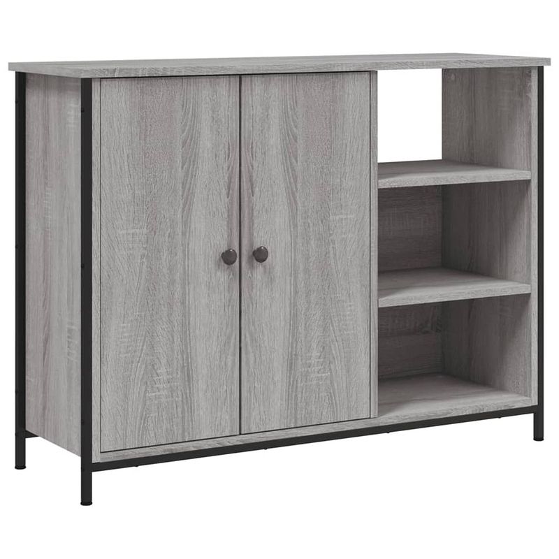 Foto van Vidaxl dressoir 100x33x75 cm bewerkt hout grijs sonoma