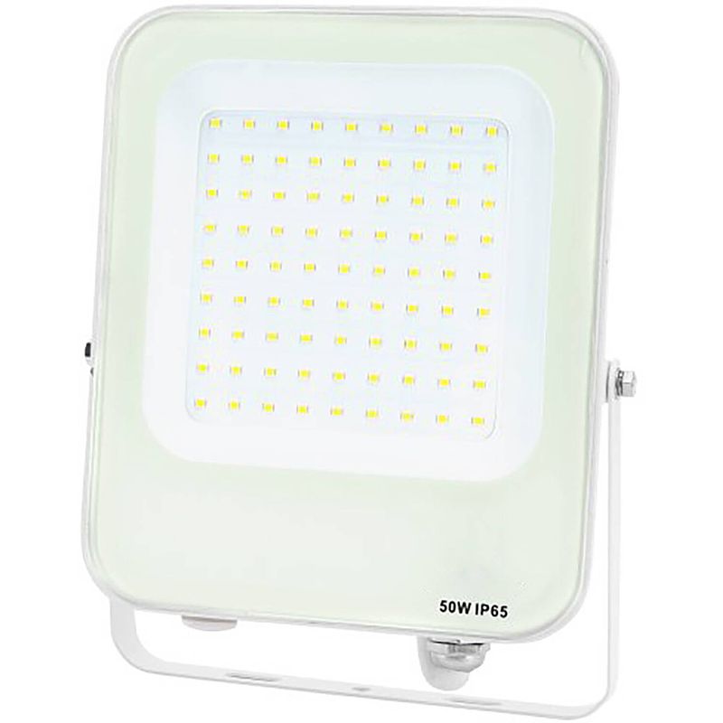 Foto van Led bouwlamp - led schijnwerper - aigi rekan - 50 watt - natuurlijk wit 4000k - waterdicht ip65 - rechthoek - mat wit -