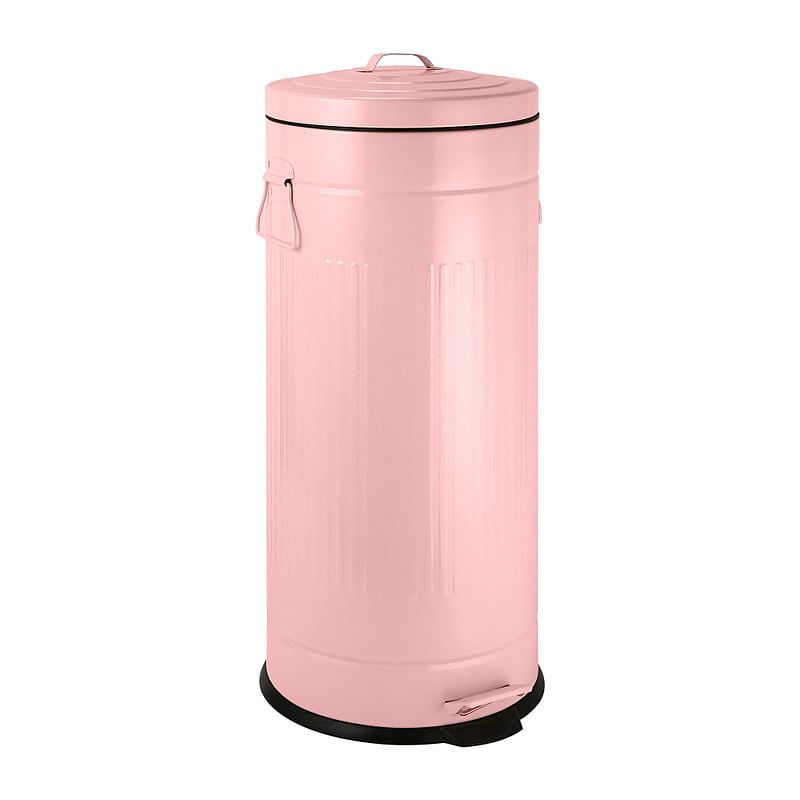 Foto van Pedaalemmer retro look - roze - 30 liter