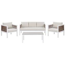 Foto van Beliani borello - loungeset-wit-aluminium