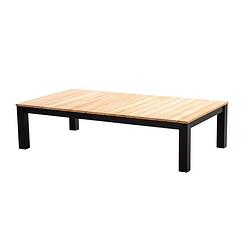 Foto van Yoi - midori coffee table 140x75cm. alu black/teak