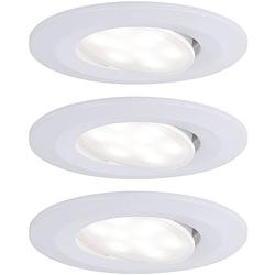 Foto van Paulmann calla led-inbouwlamp voor badkamer set van 3 stuks 16.5 w ip65 wit (mat)