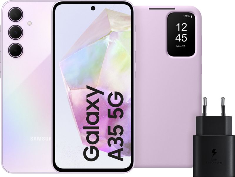 Foto van Samsung galaxy a35 128gb paars 5g + accessoirepakket