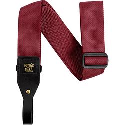 Foto van Ernie ball 5367 polypro acoustic guitar strap bordeaux gitaarband met headstock tie