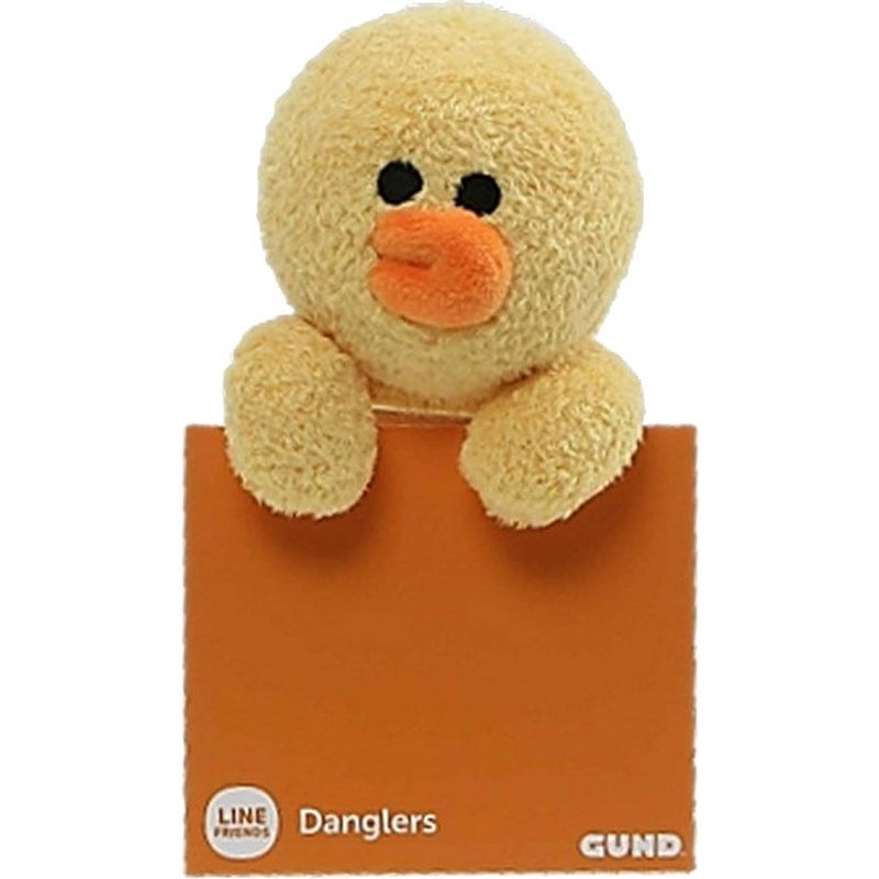 Foto van Line friends knuffelkuiken sally hangend 12 x 17 cm pluche geel