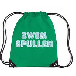 Foto van Groen nylon rugzakje voor zwemles - gymtasje - zwemtasje