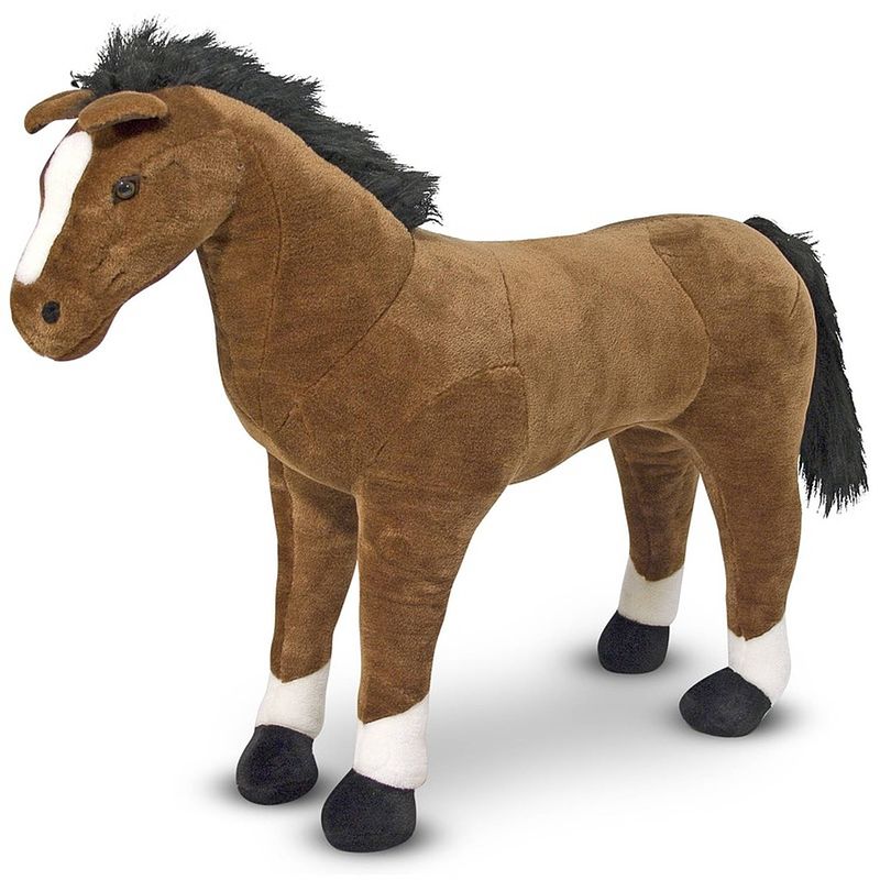 Foto van Melissa & doug pluche paarden knuffel 99 cm - pluche speelgoed knuffeldieren voor kinderen